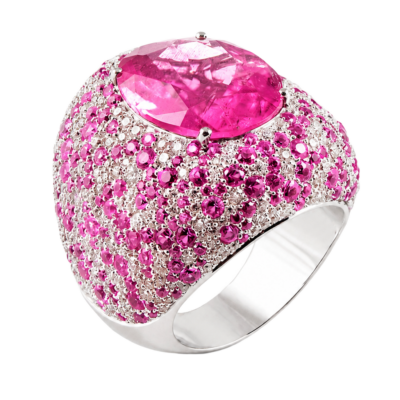 Anello Zaffiri Rosa